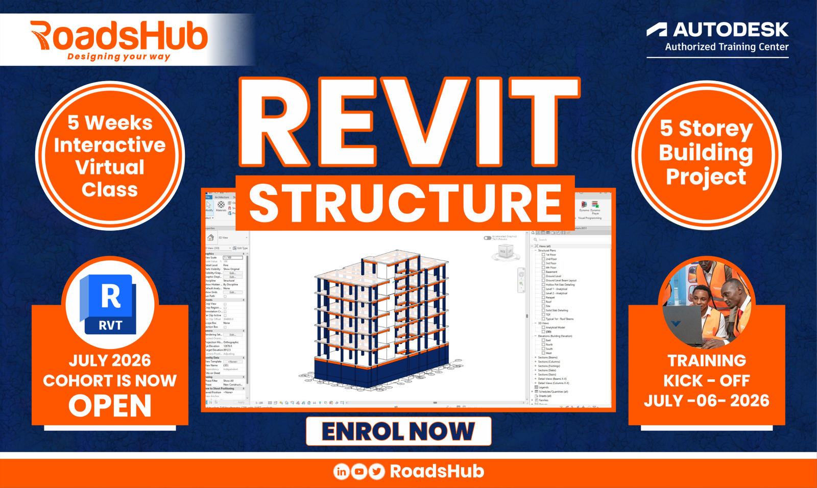 Revit Structure with BIM Workflows Training- July 6, 2026. Enroll Today