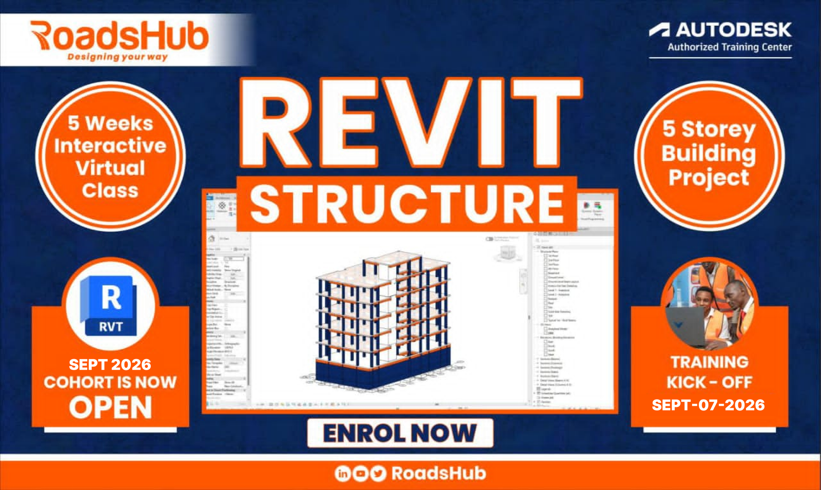 Revit Structure with BIM Workflows Professional Training- September 7, 2026. Enroll Today