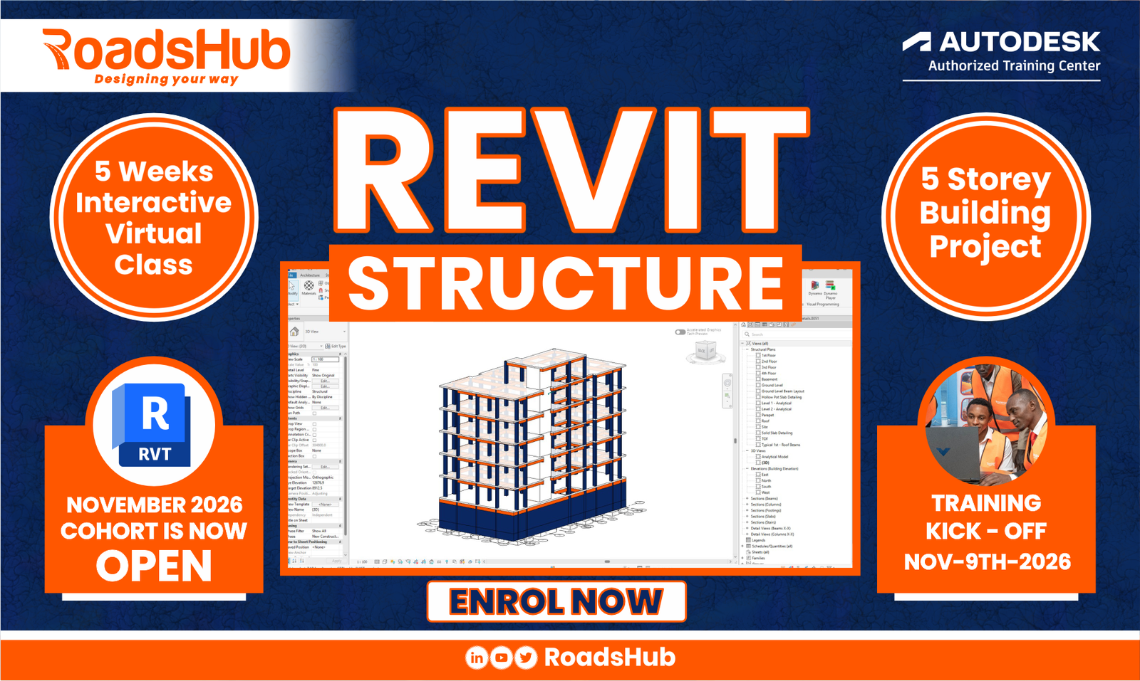 Revit Structure with BIM Workflows Professional Training- November 9, 2026. Enroll Today